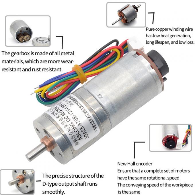 6v 12v 25mm Brushed DC Gear Motor Encoder JGA25-370B Alto Torque 25mm Brushed DC Gear Motor 17