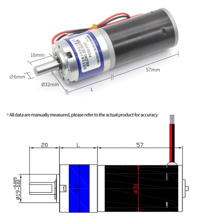 12V/24V PG32-3157 ENGRENAGEM DE PLAPELA MOTOR DE MOTOR DO MICRO MOTOR DE 24V DC 11