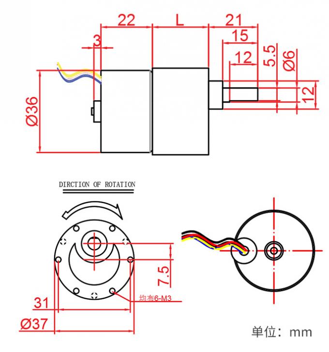 Motor de desaceleração de 24 V de alta qualidade JGB37-3625 Mini Motor DC elétrico sem escovas 12