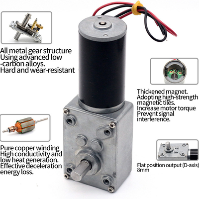 Auto que trava o motor de redução A58-31ZY 12/24v 10-470rpm alto torque turbo sem-fim motor de redução dc engrenagem de sem-fim de alto torque