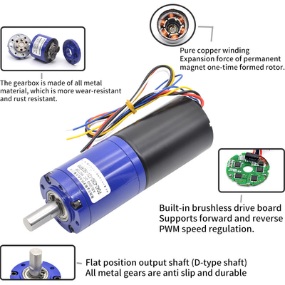 ASLONG PG42-4260 DC Motor de redução de engrenagem planetária sem escovas 24V 80-2500RPM Micro motor para a frente e para trás